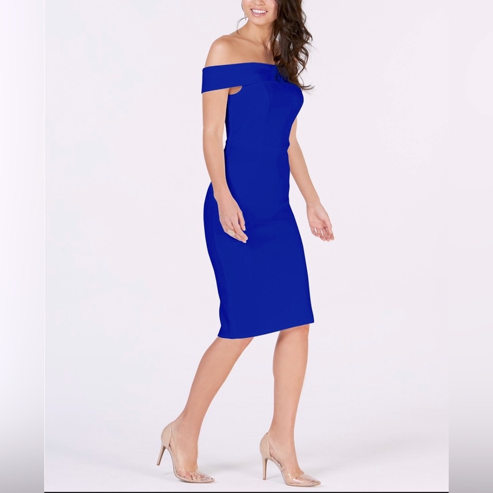 Thalia Sodi Off The Shoulder Blue Dress